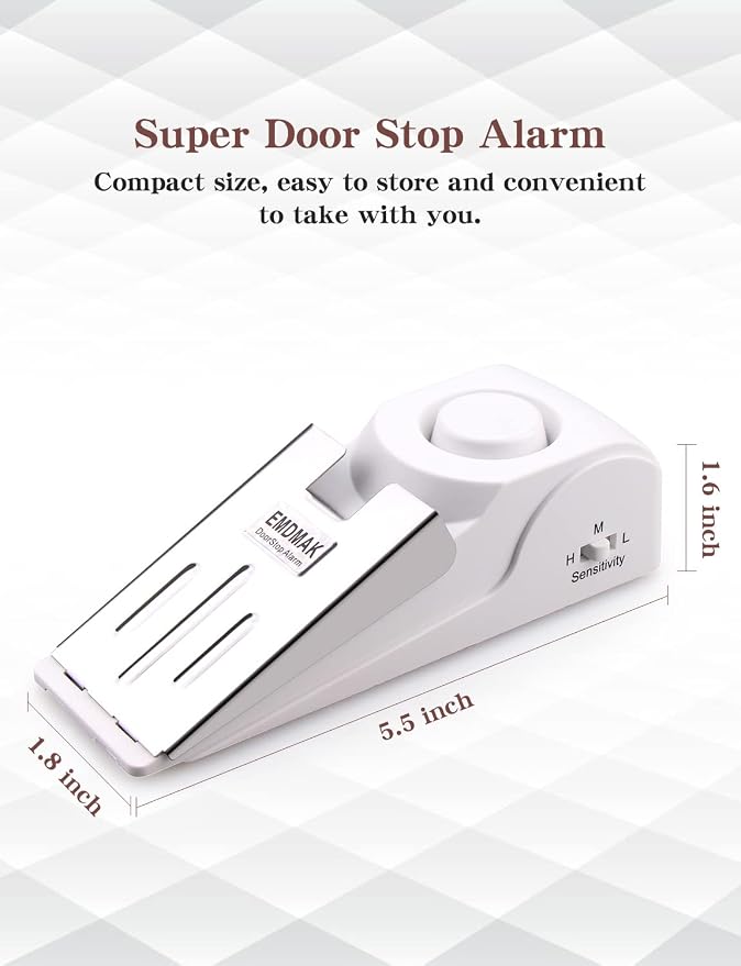 EMDMAK Door Stop Alarm with 120DB Siren Door Stop - Image 3