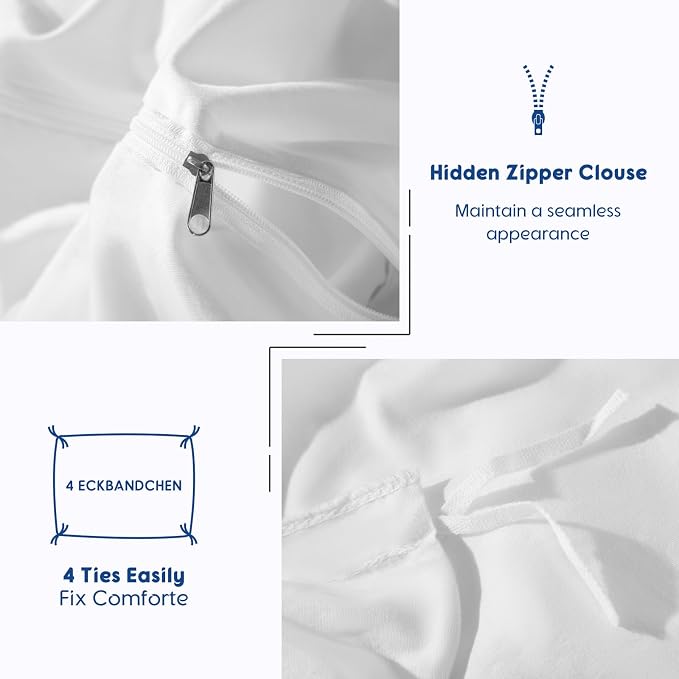 SONORO KATE 100% Egyptian Cotton Duvet Cover King Size, 1000 Thread Count - Image 8