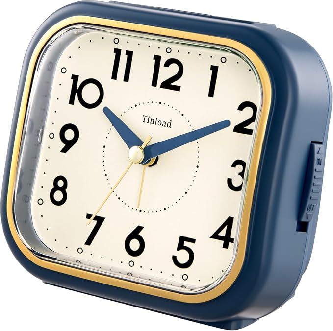 Tinload 4.3" Vintage Retro Analog Alarm Clock, Super Silent Non Ticking Clock - Image 7