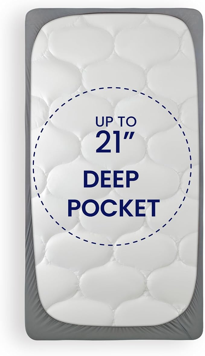 SLEEP ZONE Bedding Quilted Fitted Twin Mattress Pad Cover, Soft Fluffy Pillow - Image 4