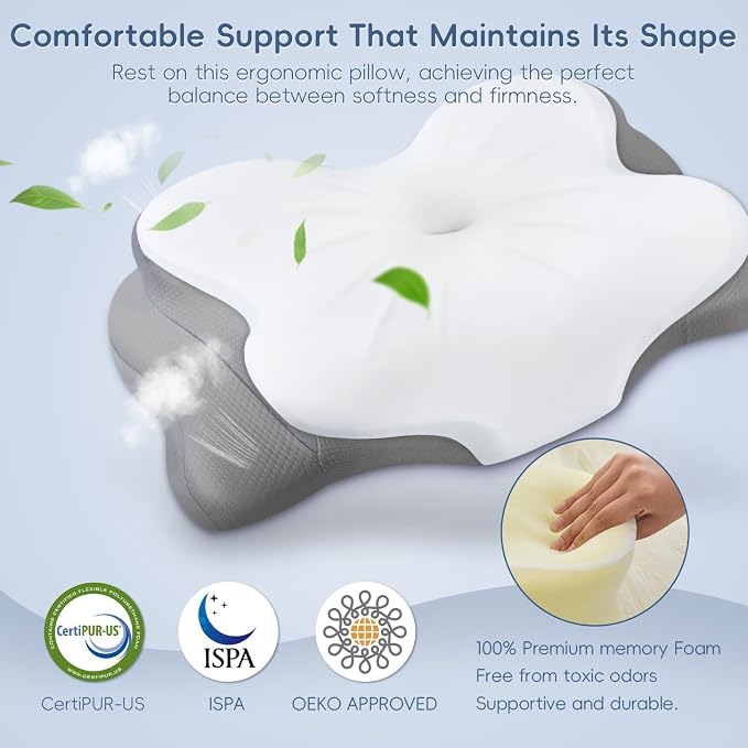 Cervical Neck Pillow, Ergonomic Memory Foam Pillows - Image 8