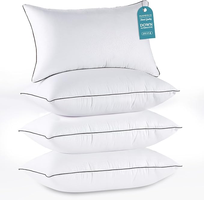 HUXMEYSON King Size Pillows Set of 4, Luxury Hotel Bed Pillows Set by HUXMEYSON