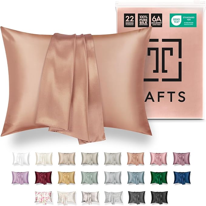Tafts Silk Pillow Case - 22mm 100% Pure Mulberry 6A Silk Pillowcase by Tafts