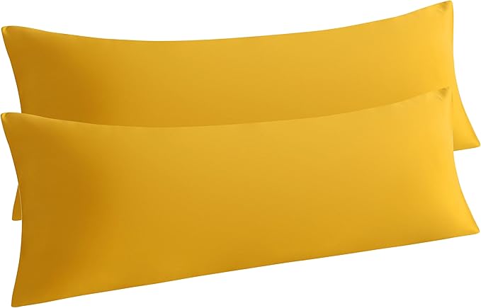 NTBAY 2-Pack Body Pillowcases, 20x54 inches, Ginger Yellow, Fade Resistant by NTBAY
