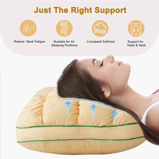 YOUR MOON Fluffy Support Bed Pillow Queen Size, Luxury Hotel Quality Bed Pillows - Image 7
