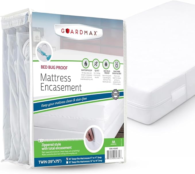 Guardmax Jersey Knitted Twin Zippered Mattress Encasement by Guardmax
