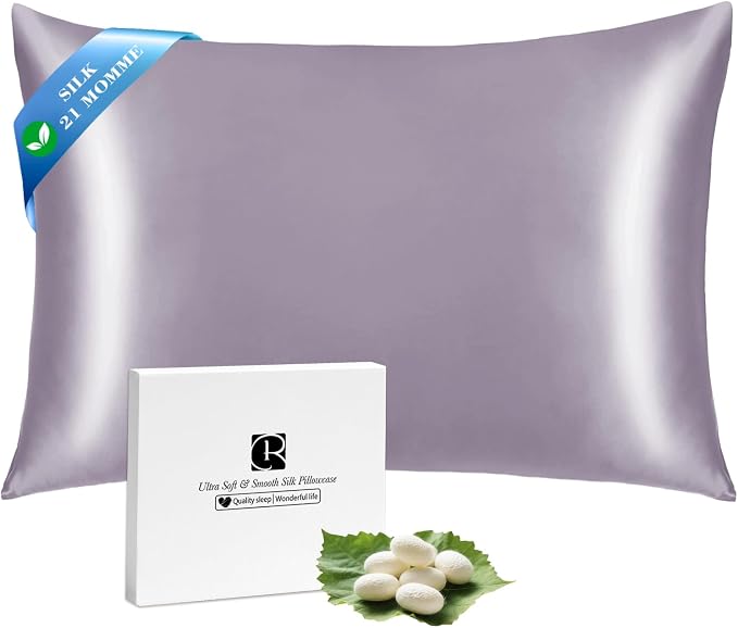 Ravmix Silk Pillow Cases with Zipper, 21momme Mulberry Silk Pillowcase by Ravmix
