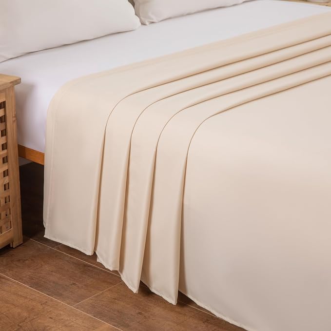Full Flat Sheet Only， 80x96Inch Beige - Image 3