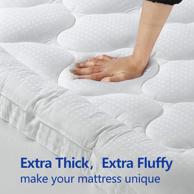 EASELAND California King Mattress Topper Pillow Top Mattress Cover Quilted - Image 4