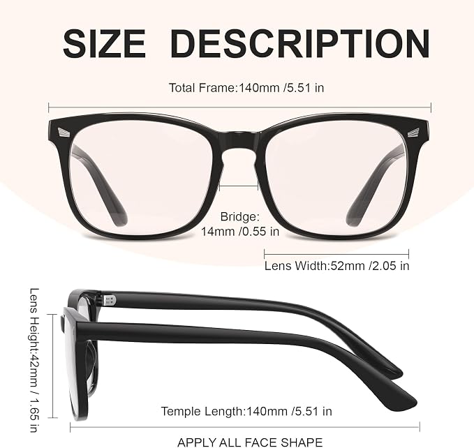 hunsquer Blue Light Glasses for Woman/Men Computer Blue Light Glasses - Image 5