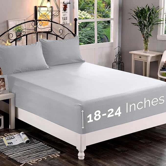 Elegant Comfort 1500 Premium Hotel Quality 1-Piece Fitted Sheet, Softest by ELEGANTCOMFORT