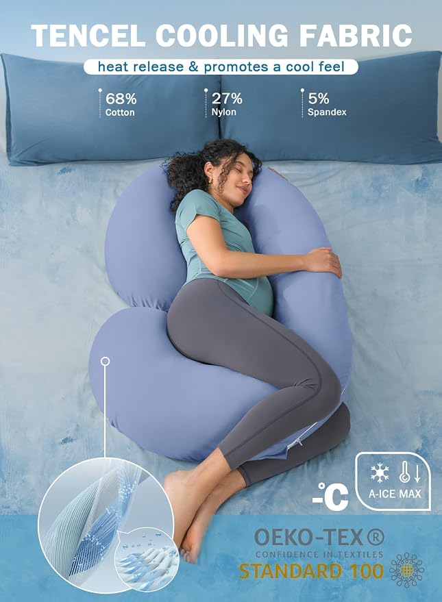 INSEN Cooling Pregnancy Pillow, Maternity Pillow - Image 4