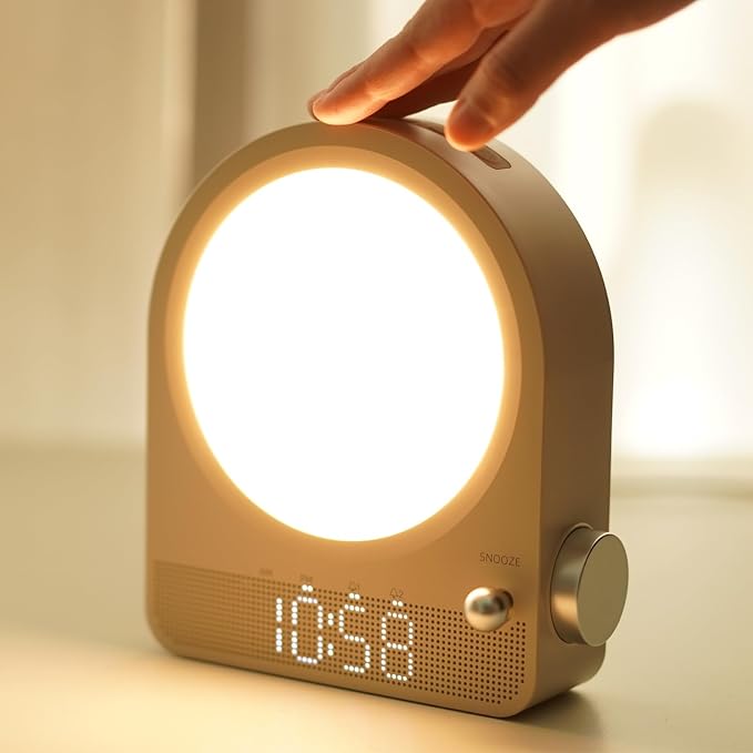 Vivilumens Sound Machine Alarm Clock, Gentle Sunrise Wake Up Light Alarm Clock by LightUpExquisiteLife