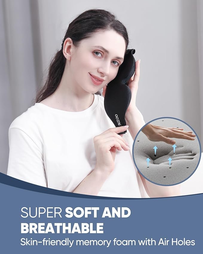 MZOO Luxury Sleep Eye Mask for Side Sleeper Men Women, Zero Eye Pressure 3D - Image 5