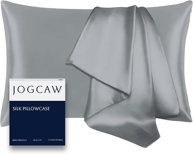 Silk Pillowcase for Hair and Skin, Soft Breathable Smooth Cooling Mulberry Silk by Jogcaw