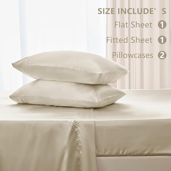 CozyLux Satin Sheets Queen Size Bed Set - Image 6