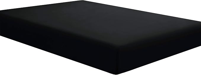 Sfoothome Black Fitted Sheet, 14 Inch Pocket Deep, Microfiber Sheets, Twin Size by Sfoothome