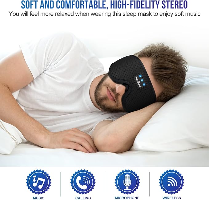 MUSICOZY 3D Bluetooth 5.4 Sleep Headphones, Breathable Wireless Music Eye Mask - Image 2
