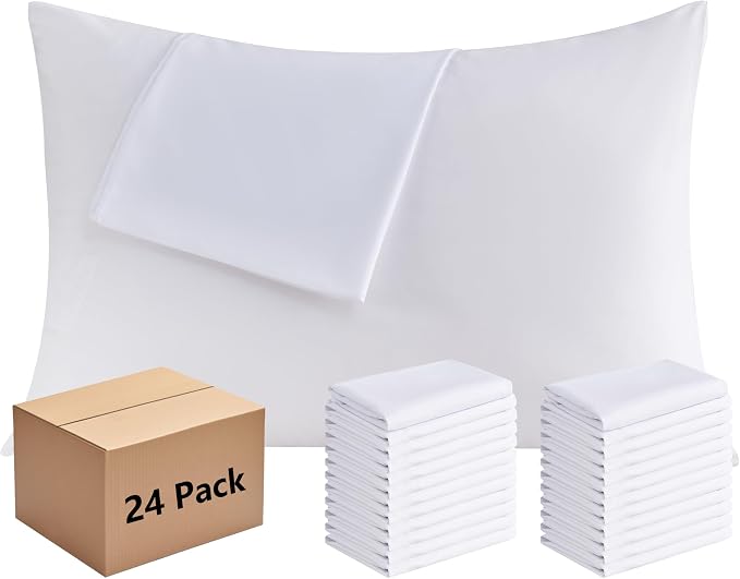 White Pillowcases Queen Size 24 Pack by Culve