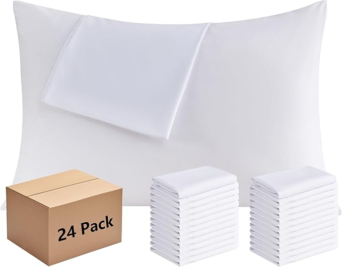 White Pillowcases King Size 24 Pack by Culve