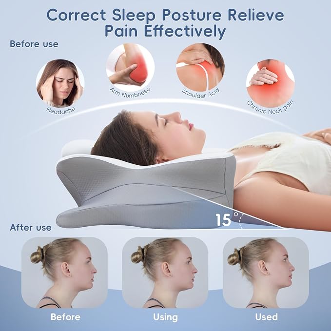 Cervical Neck Pillow, Ergonomic Memory Foam Pillows - Image 3