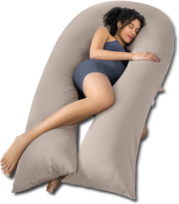 QUEEN ROSE Extra Long U Shaped Body Pillow, Cooling Pregnancy Pillows by QUEENROSE