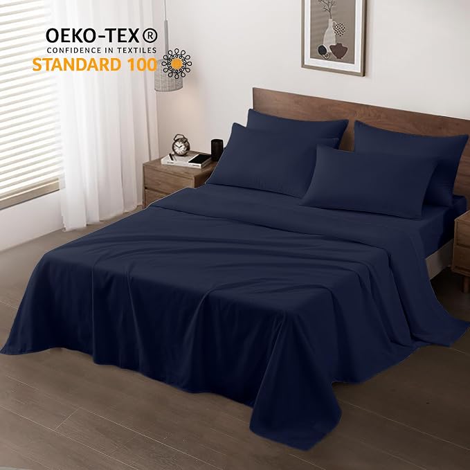 Maple&Stone Queen Flat Sheet 6 Pack, Premium Soft & Breathable, Brushed - Image 2