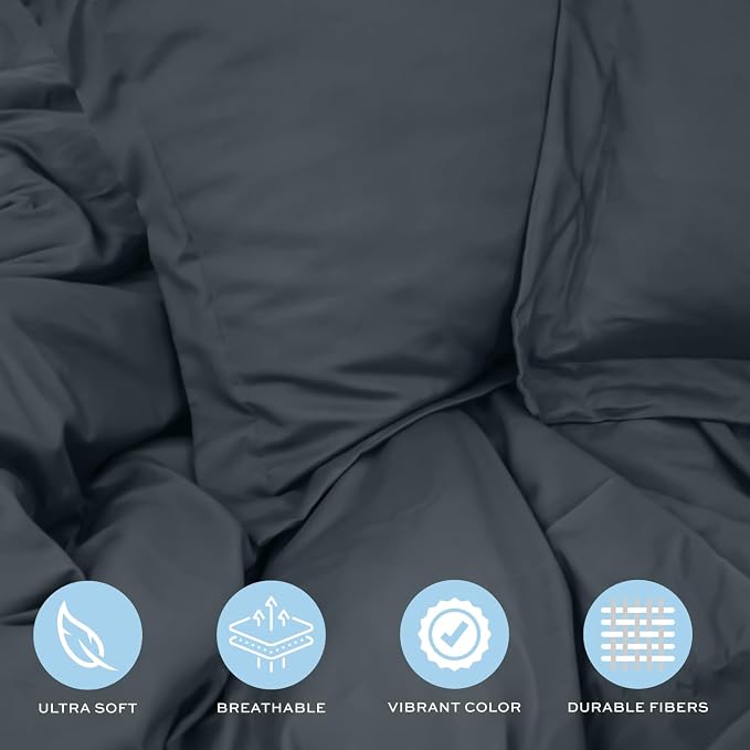 White Classic Grey Duvet Cover Queen Size, Microfiber Duvet Cover - Image 4