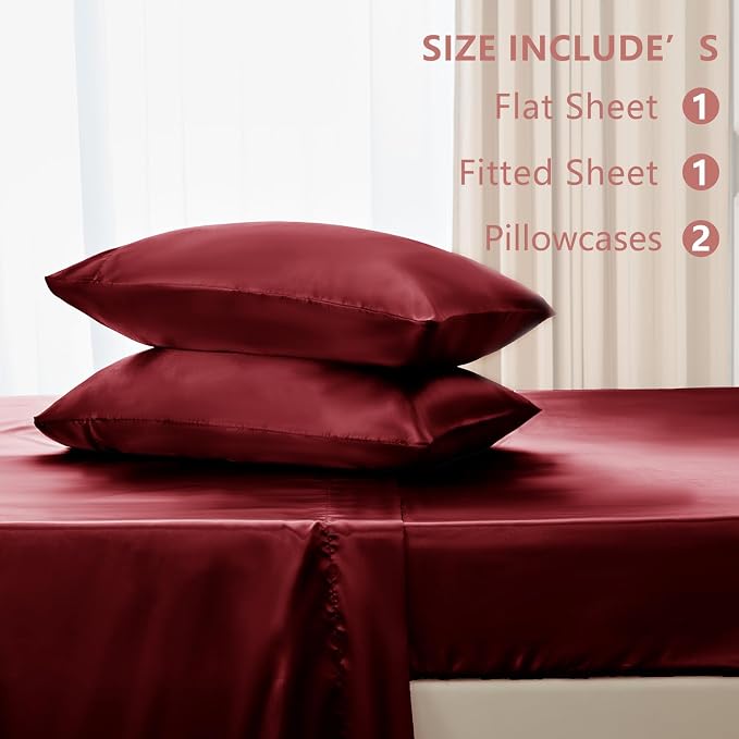 CozyLux Satin Sheets King Size Sheet Set - Image 6