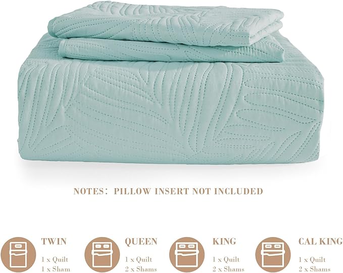 Exclusivo Mezcla Queen Quilt Bedding Set, Lightweight Aqua Blue Quilts Queen - Image 6
