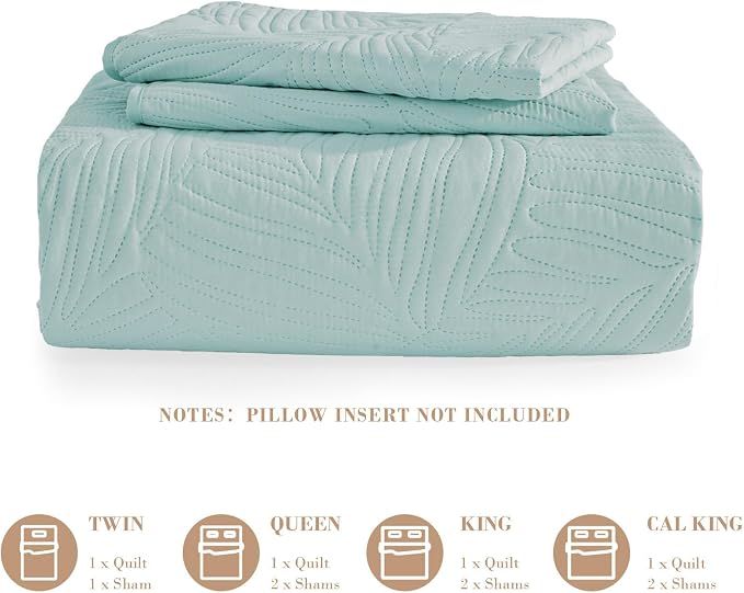 Exclusivo Mezcla Twin Quilt Bedding Set, Lightweight Aqua Blue Quilts Twin Size - Image 6