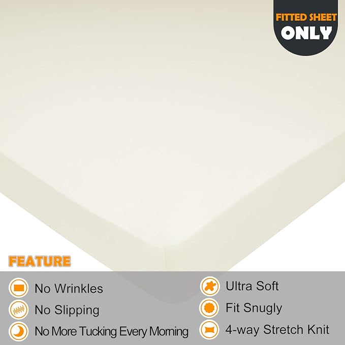 Soft Stretch Queen Size Fitted Sheet Only - Image 2