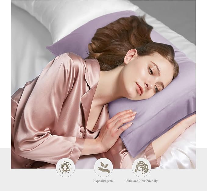 WishSmile Light Purple Cooling Pillowcases, 2 Pack, 20x36 inches - Image 3