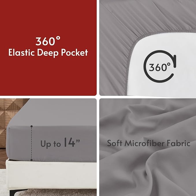 MUXHOMO 7 Pieces King Comforter Set, Reversible Bed in a Bag King Size - Image 7