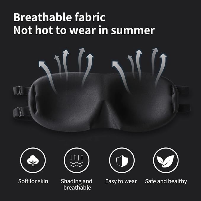 ALASKA BEAR Sleep Mask 2 Straps, Deep Concave Molded Foam Mask - Image 6
