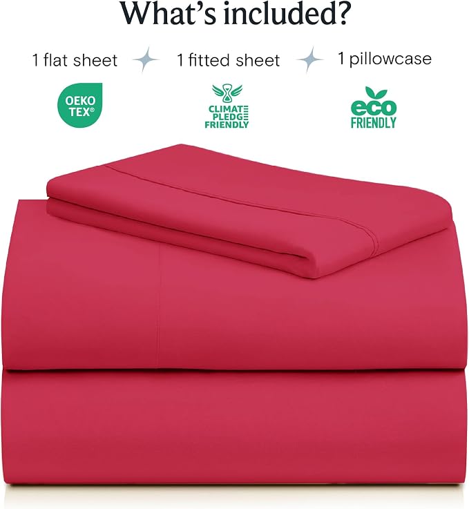 LuxClub 3 PC Twin Sheet Set, Deep Pockets Wrinkle Free Cooling Bed Sheets Hotel - Image 2