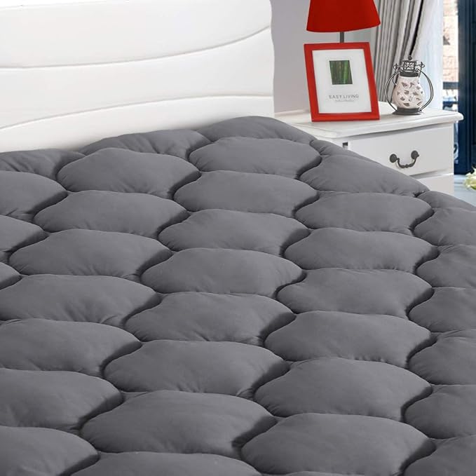 LEISURE TOWN Cotton Full Mattress Pad Fitted Quilted Mattress Cover Pillow Top by LEISURETOWN