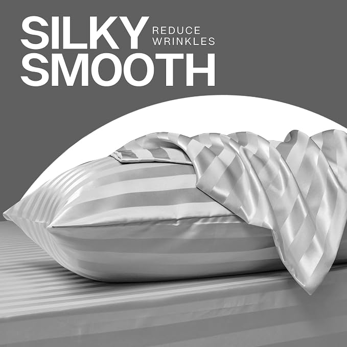 MR&HM Satin Pillowcase for Hair and Skin, Silk Satin Pillowcase 2 Pack - Image 4