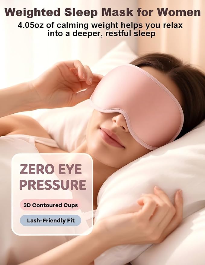 Weighted Eye Masks for Sleep Women: 3D Contoured Blackout Sleep Mask - Image 2