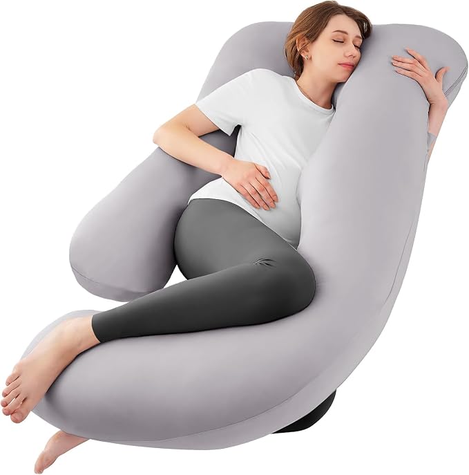 Sasttie Pregnancy Pillows for Sleeping, Jumbo U Shaped Cooling Full Body Pillow by SASTTIE