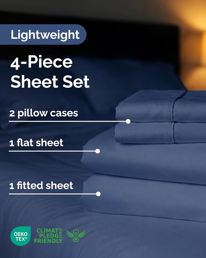 Lightweight 4 Piece Bed Sheet Set King Size - Image 2