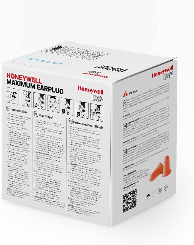 Honeywell Howard Leight by Maximum Corded Disposable Foam Earplugs, 100 Pairs - Image 6