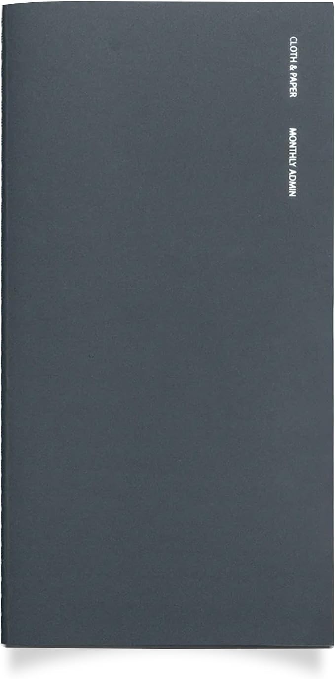 Cloth & Paper Travel Notebook | Monthly Admin – Lagoon | A5 Slim Monthly by ClothandPaper