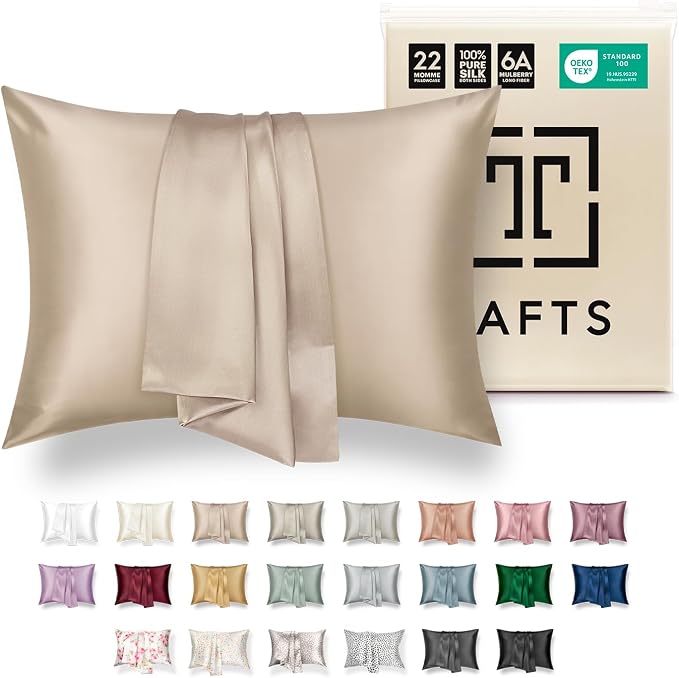 Tafts Pillow Cases - 22mm 100% Pure Mulberry 6A Silk Pillowcase by Tafts