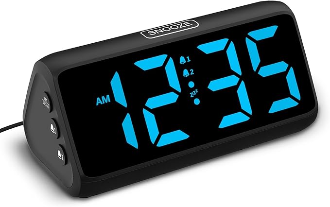Netzu Digital Alarm Clocks for Bedrooms, Loud Alarm Clock - Image 2