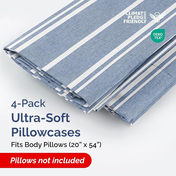 Body Pillowcases Set of 4-20x54 Long Body Pillow Case - Image 2