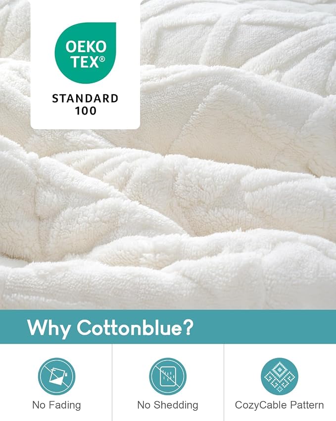 Cottonblue Jacquard Weighted Blanket 15lbs - Image 3