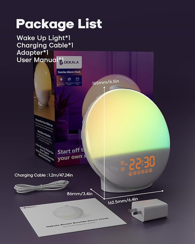 Sunrise Alarm Clock for Heavy Sleepers, Wake Up Light - Image 6