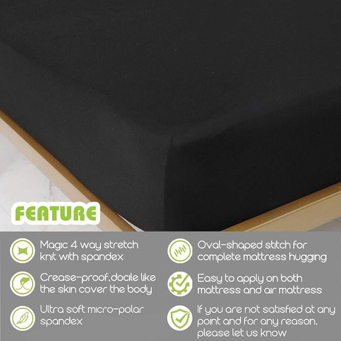 Fitted Sheet- COSMOPLUS Twin Fitted Sheet Only（No Flat Sheet or Pillow Shams） - Image 2