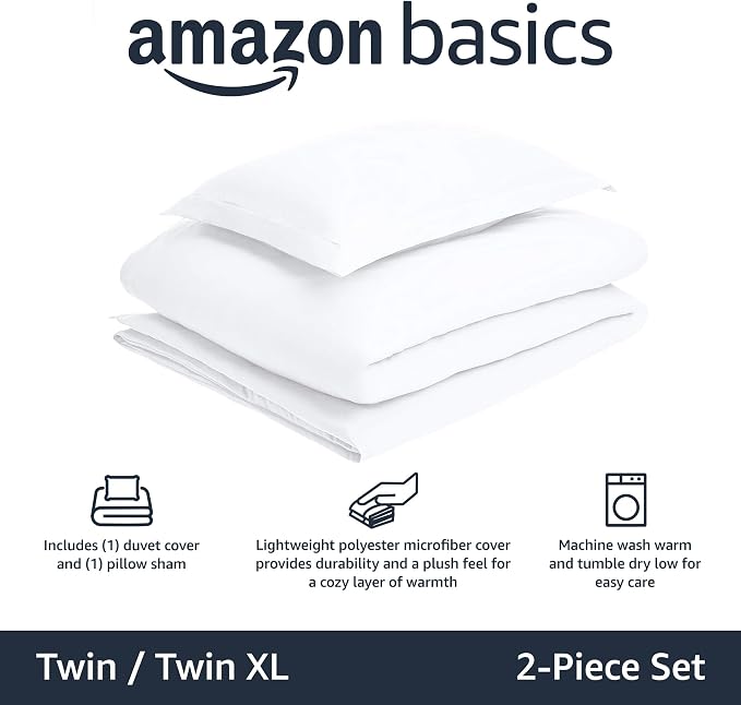 Amazon Basics Lightweight 2-Piece Microfiber Duvet Cover Set - Image 2